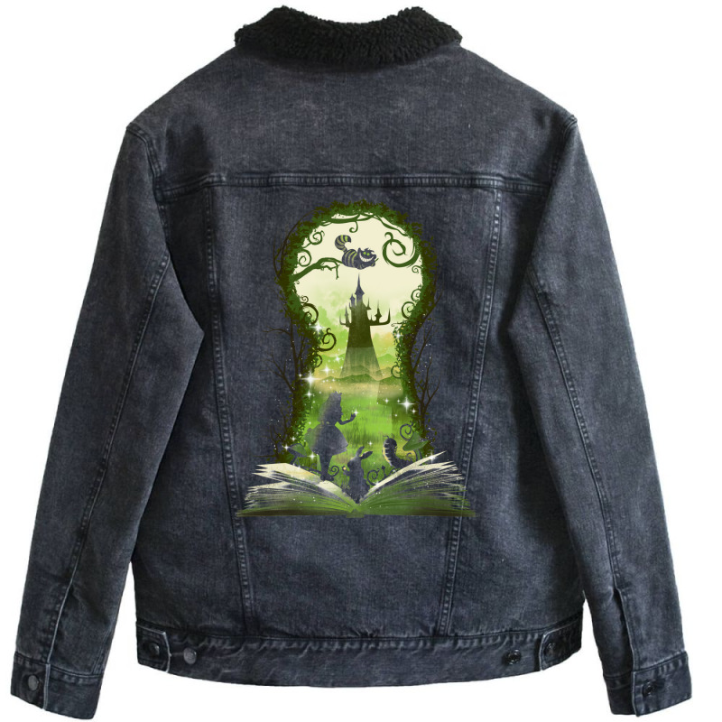 Book Of Wonderland Unisex Sherpa-Lined Denim Jacket by ollikcoriop | Artistshot