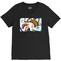 Funny Hobbes With Calvin V-neck Tee | Artistshot