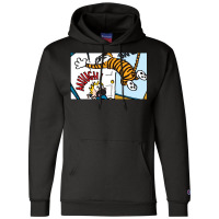 Funny Hobbes With Calvin Champion Hoodie | Artistshot