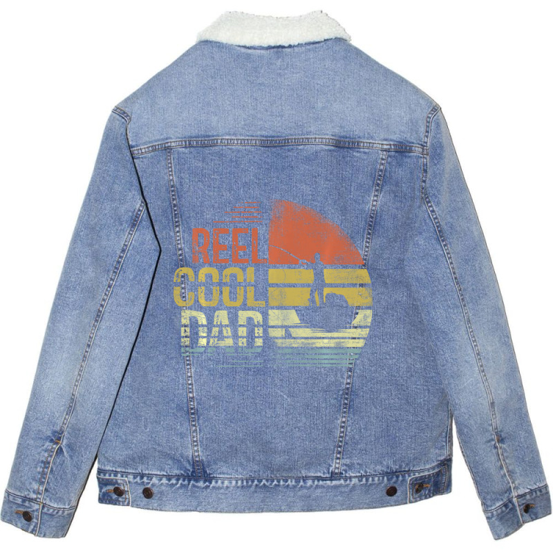 Limited Edition Reel Cool Dad Fisherman Daddy Father's Day Fishing Unisex Sherpa-Lined Denim Jacket by Bostic Walling | Artistshot