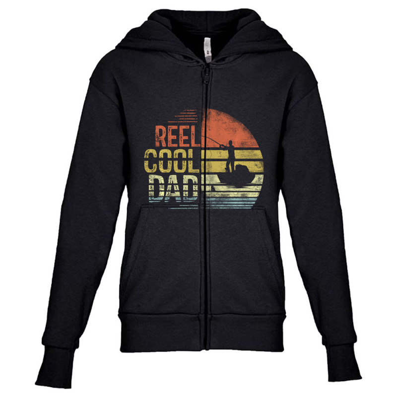 Limited Edition Reel Cool Dad Fisherman Daddy Father's Day Fishing Youth Zipper Hoodie by Bostic Walling | Artistshot