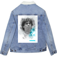 Maradona Painting Art Unisex Sherpa-lined Denim Jacket | Artistshot