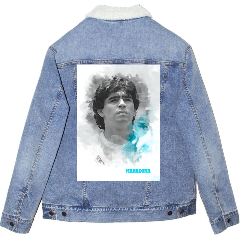 Maradona Painting Art Unisex Sherpa-lined Denim Jacket | Artistshot