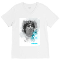 Maradona Painting Art V-neck Tee | Artistshot