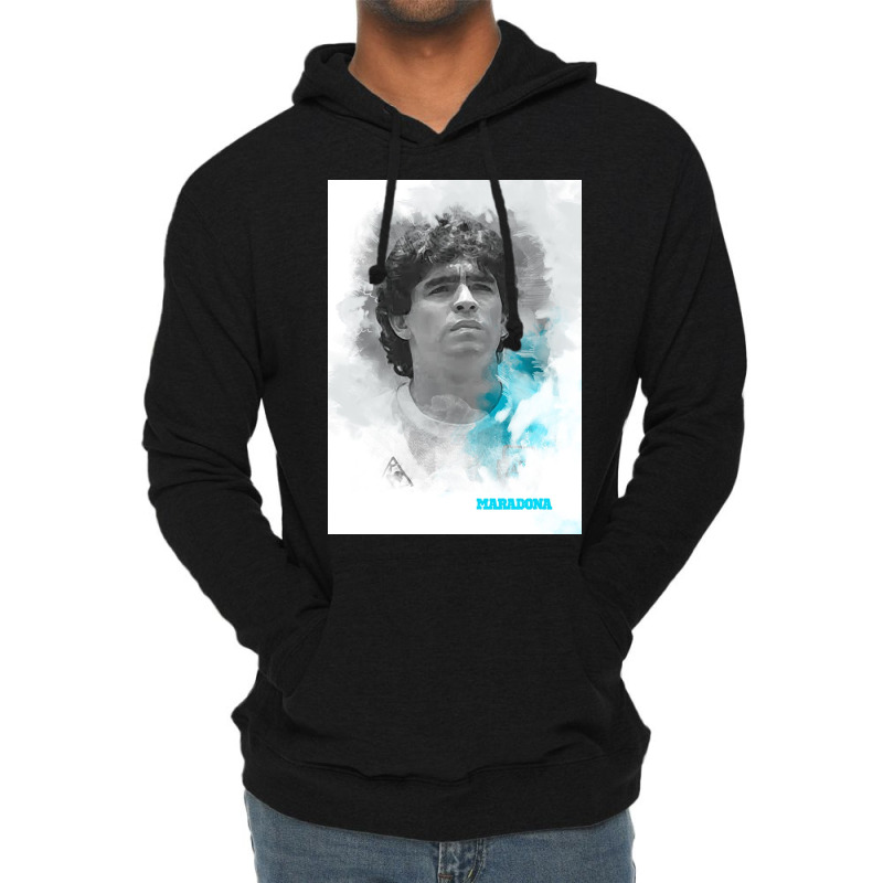 Maradona Painting Art Lightweight Hoodie | Artistshot