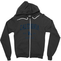 Caledonia Missouri Mo Vintage Athletic Navy Sports Design Zipper Hoodie | Artistshot