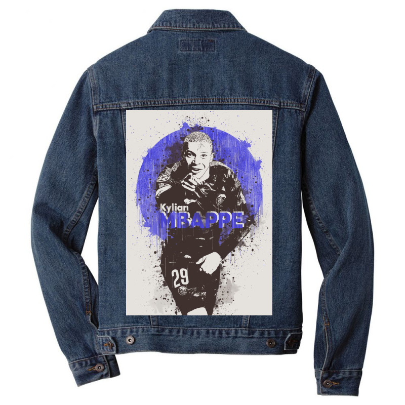 Kylian Mbappe Painting Men Denim Jacket | Artistshot