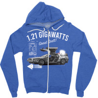 Back To The Future 1.21 Gigawatts Delorean Car (© Ucs Llc And Amblin) Zipper Hoodie | Artistshot