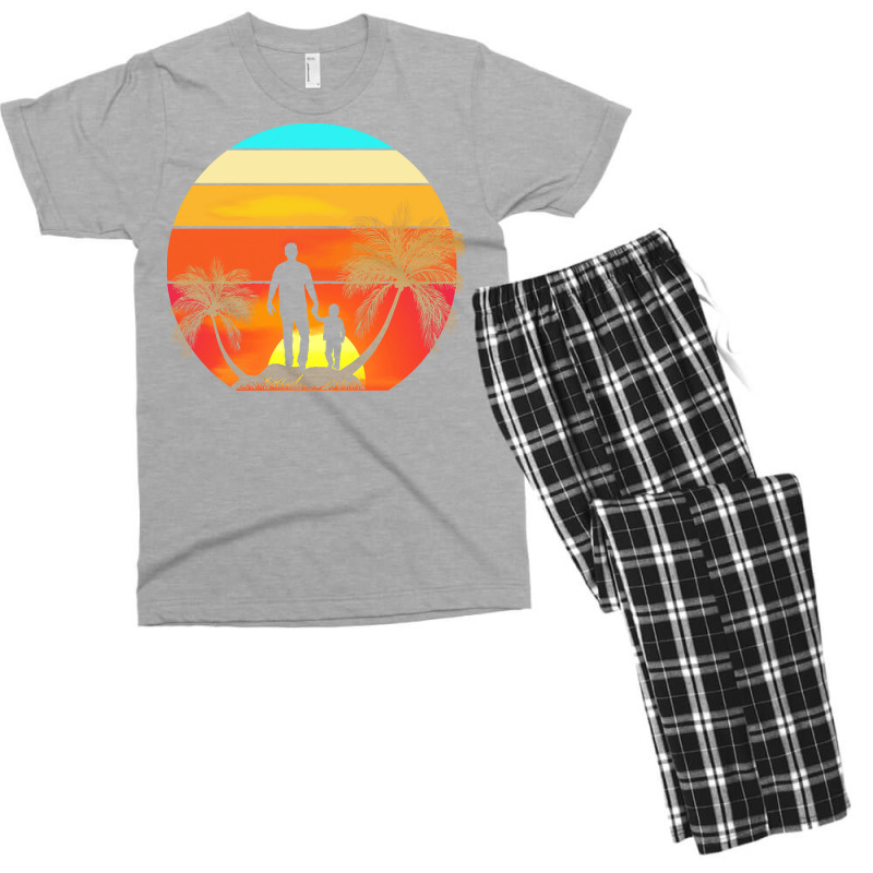 Father And Son Vintage T  Shirt Father And Son Vintage Sunset T  Shirt Men's T-shirt Pajama Set | Artistshot