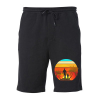 Father And Son Vintage T  Shirt Father And Son Vintage Sunset T  Shirt Fleece Short | Artistshot