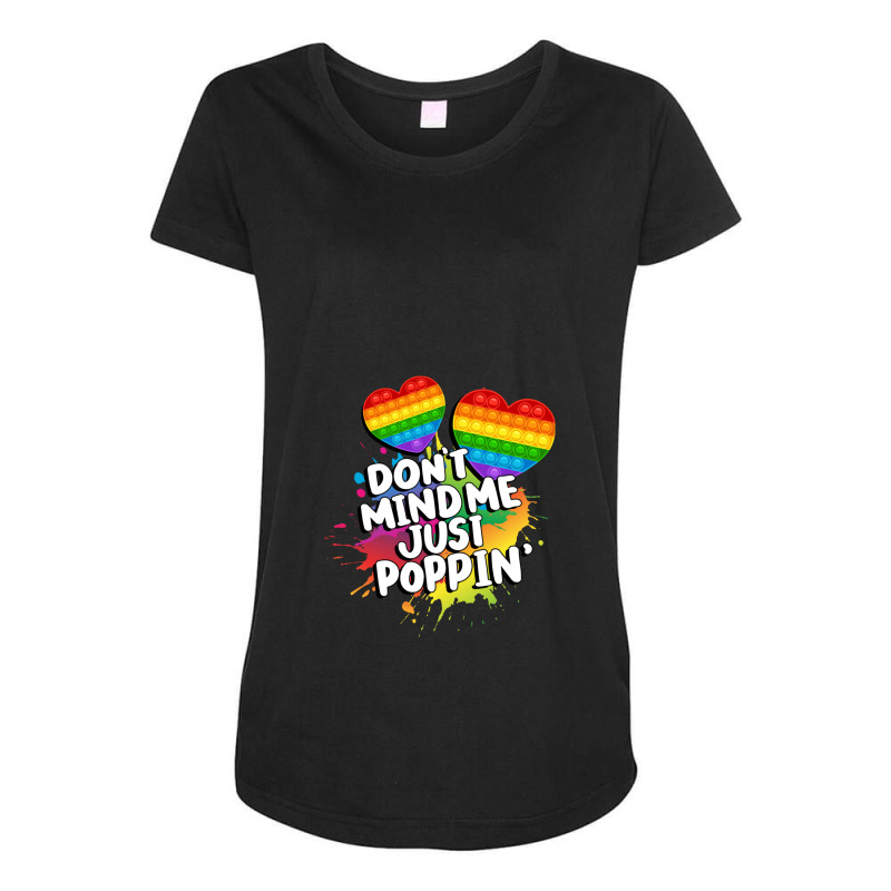 Funny Don't Mind Me Just Poppin Cute Heart Pop It Maternity Scoop Neck T-shirt by VeronicaJDiamantopoulos | Artistshot