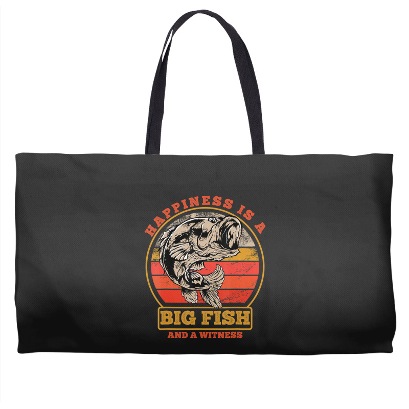 Hot Trend Retro Vintage Happiness Is A Big Fish And A Witness Fishing Weekender Totes | Artistshot