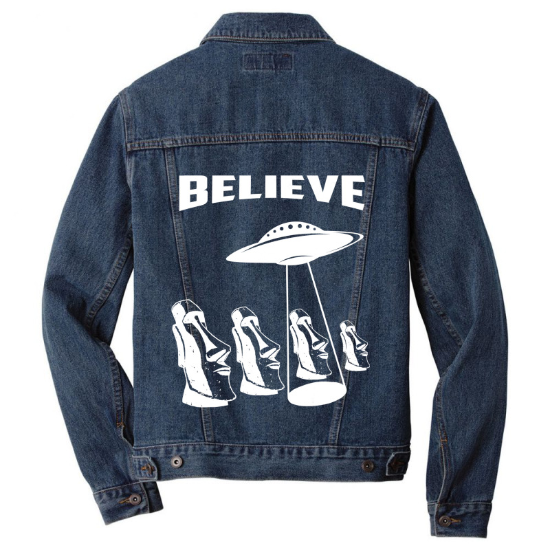 Easter Island Heads Moai Statues Alien Men Denim Jacket | Artistshot