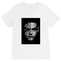 Black And Whiterobot Elliot Alderson Quote Poster Music Quote V-neck Tee | Artistshot