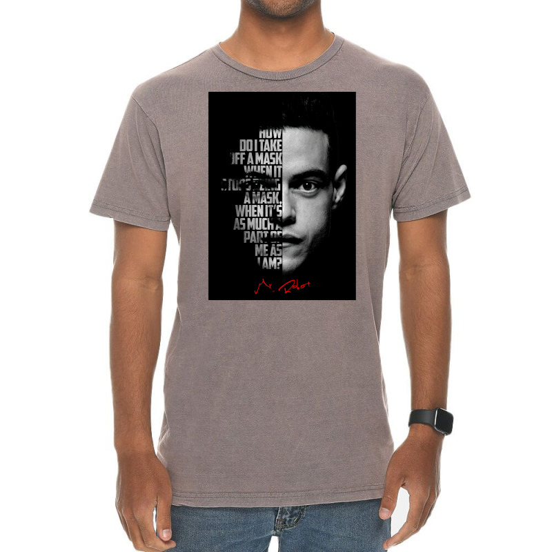 Black And Whiterobot Elliot Alderson Quote Poster Music Quote Vintage T-shirt | Artistshot