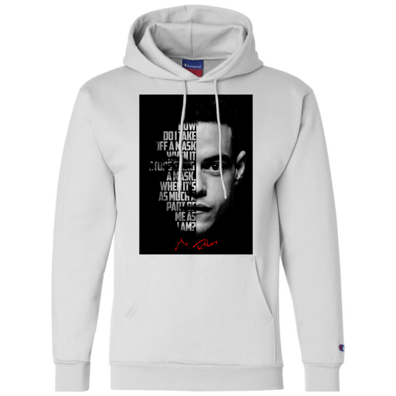 Black And Whiterobot Elliot Alderson Quote Poster Music Quote Champion Hoodie | Artistshot