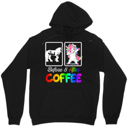funny coffee lover gift t  shirt before horse after drinking coffee be Unisex Hoodie | Artistshot