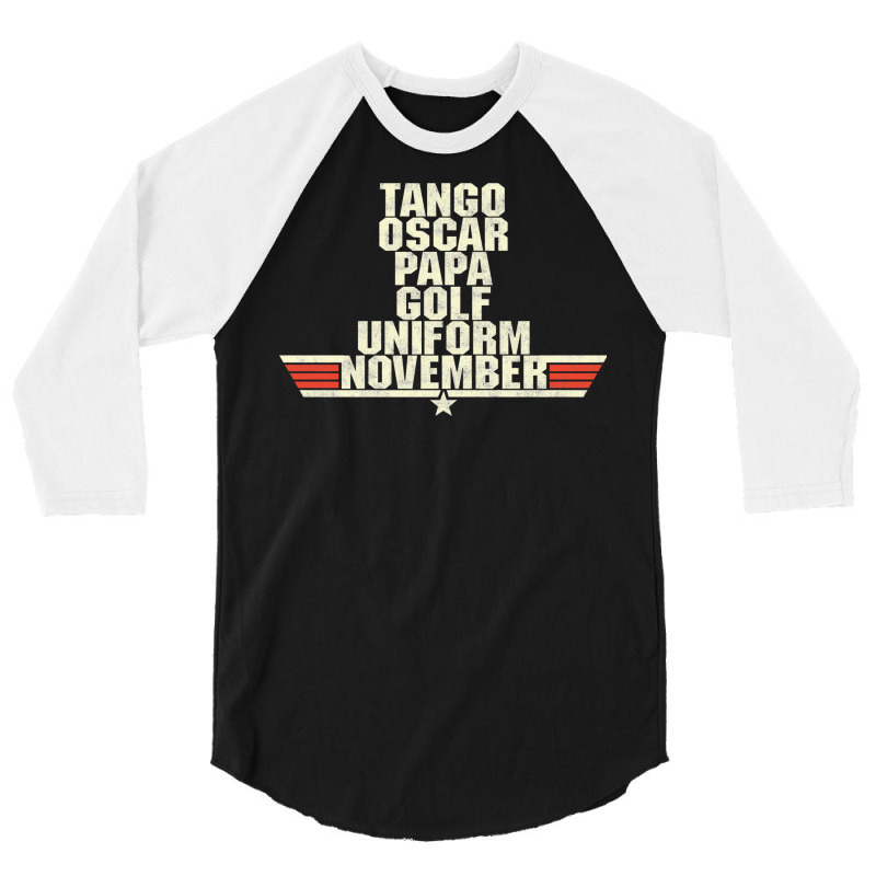 Top Gun Alphabet 3/4 Sleeve Shirt | Artistshot