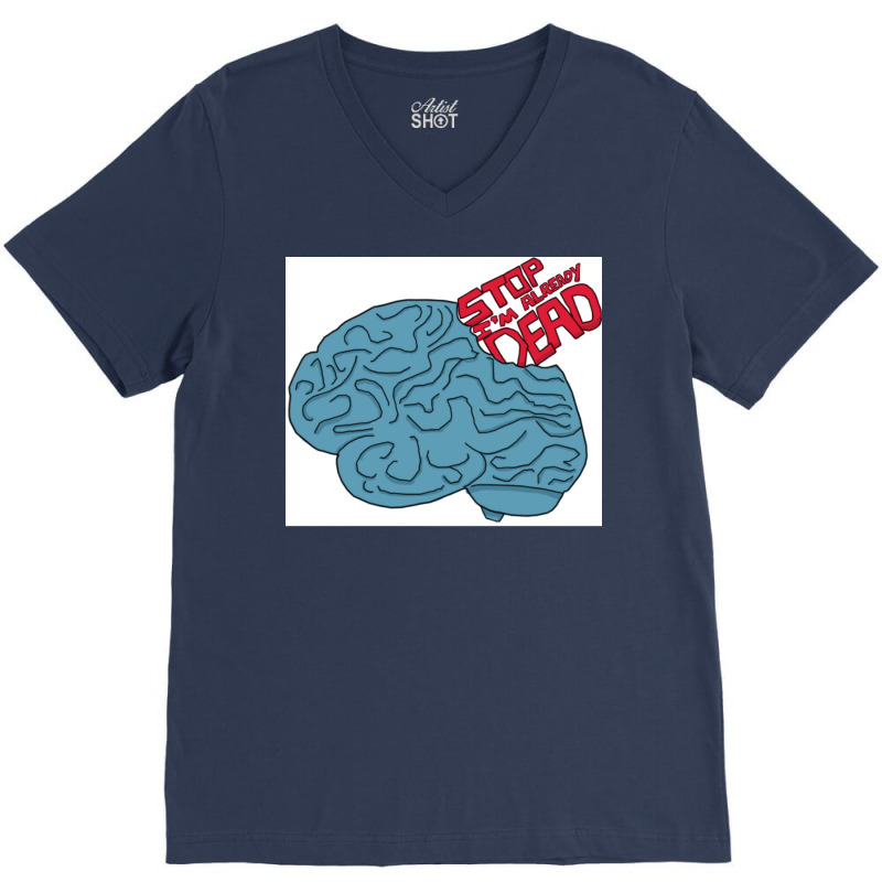 Blue Brains Poster Travel V-neck Tee | Artistshot