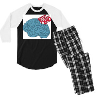 Blue Brains Poster Travel Men's 3/4 Sleeve Pajama Set | Artistshot