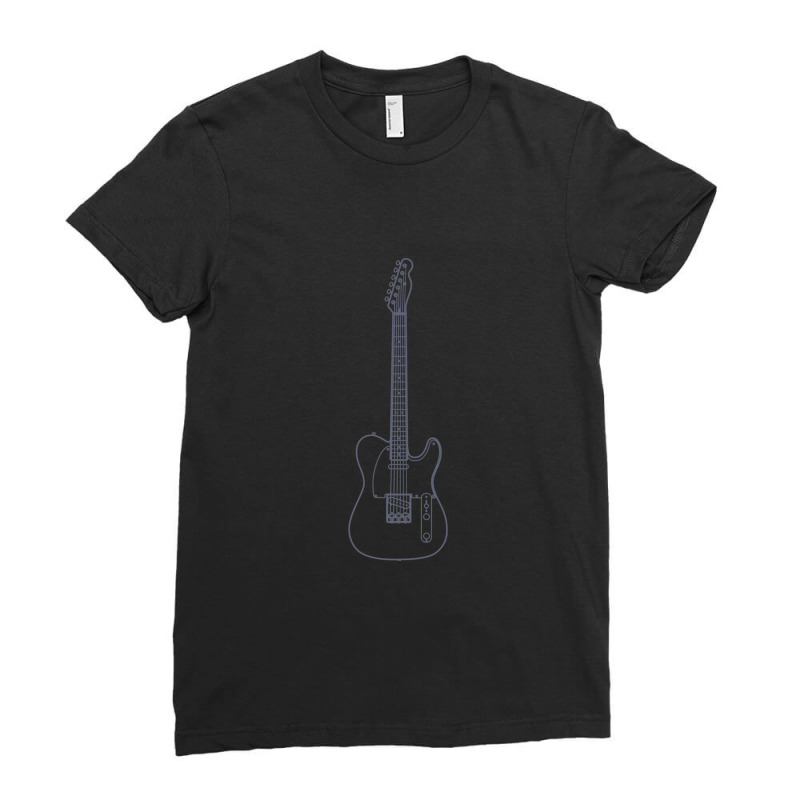 Tstyle Electric Guitar Outline Ladies Fitted T-Shirt by ChristopherLloydDuback | Artistshot