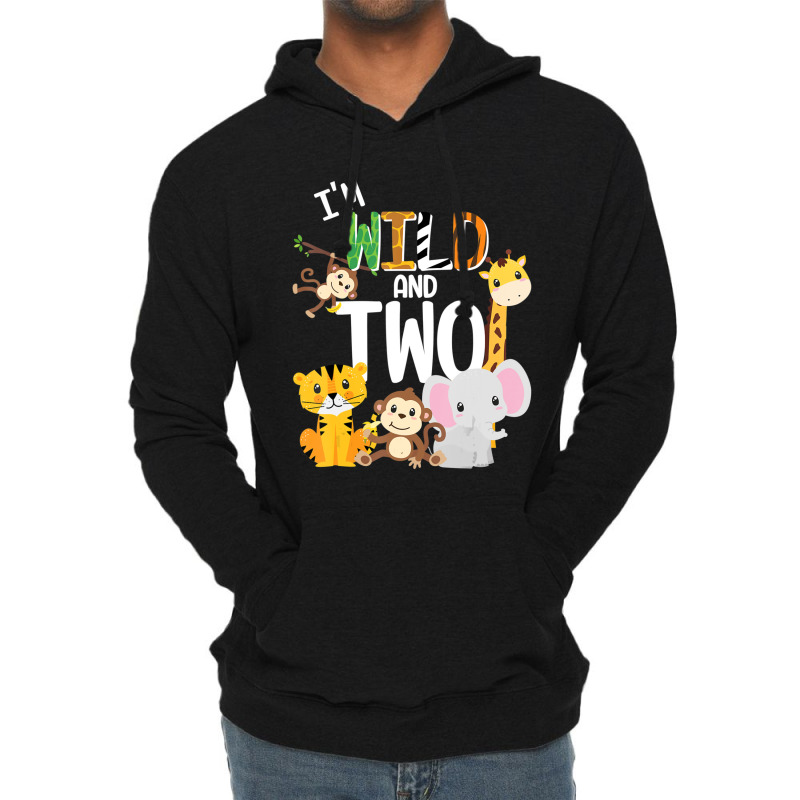 Hot Trend I'm Wild And Two Zoo Theme Birthday Safari Jungle Animals Lightweight Hoodie by behindcedar22 | Artistshot