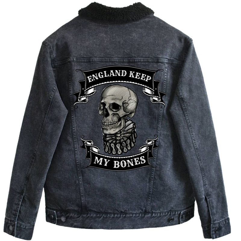 England Keep My Bones Unisex Sherpa-Lined Denim Jacket by lingdasilviox | Artistshot