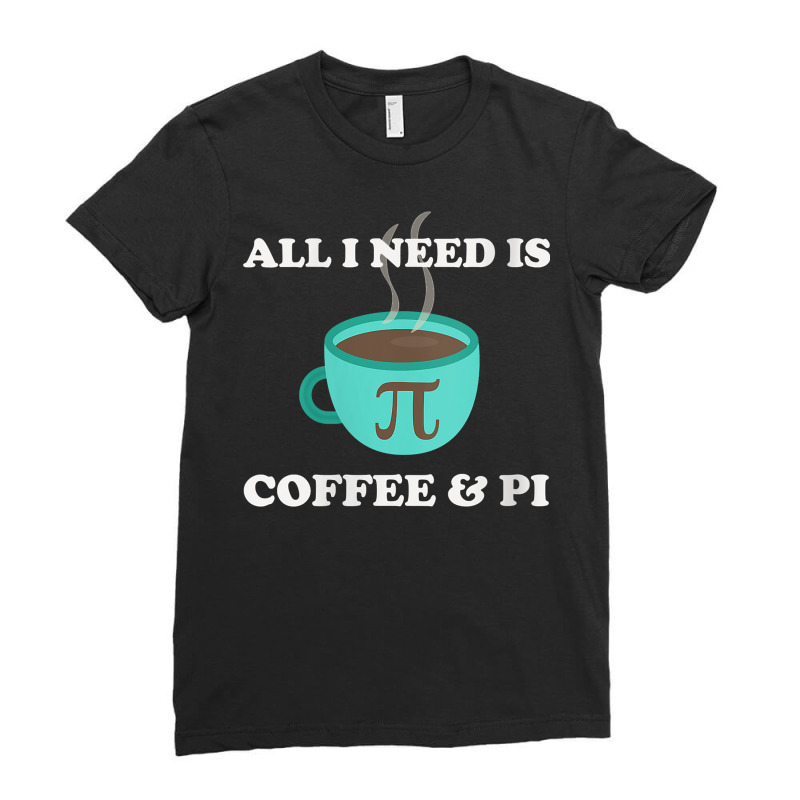 Womens Happy Pi Day 3.14 Number Fan Funny Math Teacher Coffee Lover V Ladies Fitted T-Shirt by kogmor58594 | Artistshot