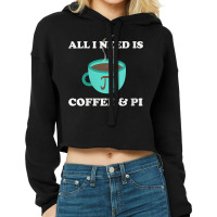 Womens Happy Pi Day 3.14 Number Fan Funny Math Teacher Coffee Lover V Cropped Hoodie | Artistshot