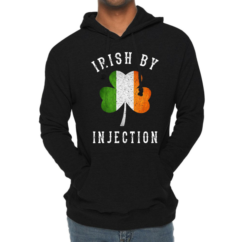 Womens Funny Irish By Injections   St Patricks Day Gift Vneck Lightweight Hoodie | Artistshot