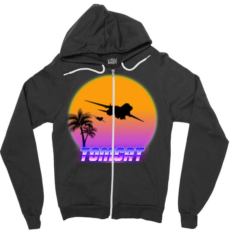 F 14 Tomcat   Sunset Flight Zipper Hoodie by lingdasilviox | Artistshot