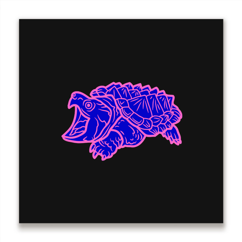 Trending Alligator Snapping Turtle - Reptile - Wildlife - Cute Turtle Metal Print Square | Artistshot