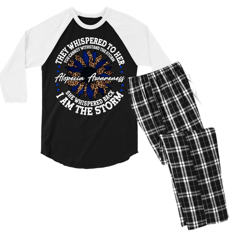 Hot Trend Alopecia Areata Awareness Support She Whispered Back I Am Th Men's 3/4 Sleeve Pajama Set | Artistshot