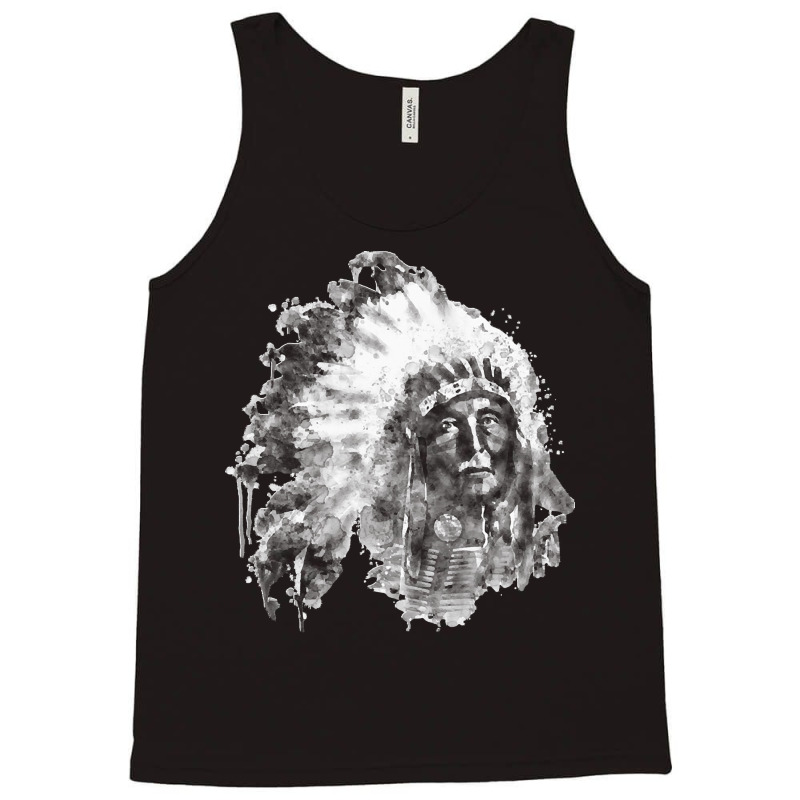 Native American Portrait T  Shirt Native American Chief Black And Whit Tank Top by bernierkaia606 | Artistshot