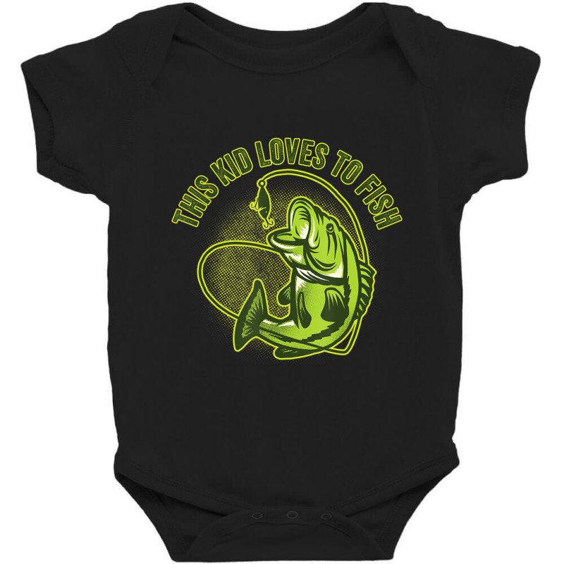 Hot Trend This Kid Loves To Fish Heart Fishing Baby Bodysuit by Estrada Link | Artistshot