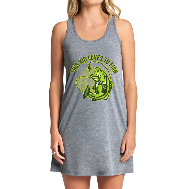 Hot Trend This Kid Loves To Fish Heart Fishing Tank Dress by Estrada Link | Artistshot