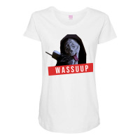 Wassup Scream Scary Movie Fun Maternity Scoop Neck T-shirt | Artistshot