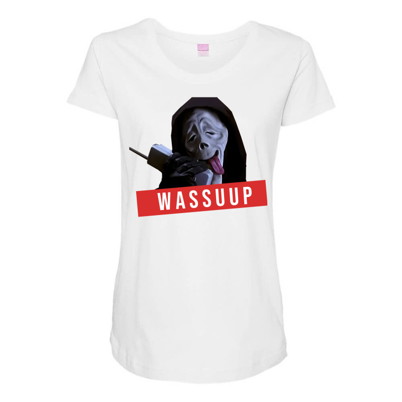 Wassup Scream Scary Movie Fun Maternity Scoop Neck T-shirt by sofiahakchayf | Artistshot