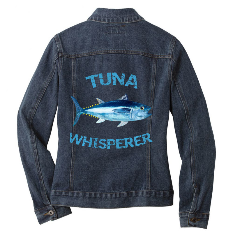 Trending Tuna Whisperer Deep Sea Fishing Tuna Fish Bluefin Tuna Ladies Denim Jacket by Berrios Crisp | Artistshot