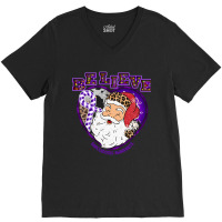 Hot Trend Sarcoidosis Awareness Awareness - Santa Believe Leopard Chri V-neck Tee | Artistshot