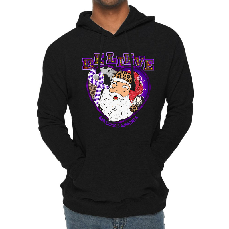 Hot Trend Sarcoidosis Awareness Awareness - Santa Believe Leopard Chri Lightweight Hoodie | Artistshot