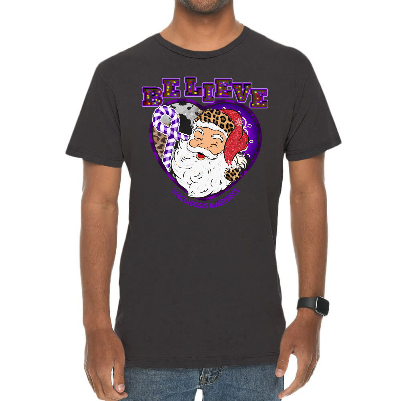 Hot Trend Sarcoidosis Awareness Awareness - Santa Believe Leopard Chri Vintage T-shirt | Artistshot