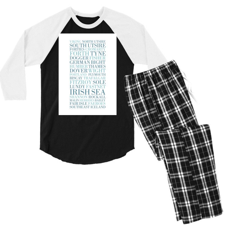 Shipping Forecast As Heard Of Radio 4  Quote Nature Green Men's 3/4 Sleeve Pajama Set | Artistshot