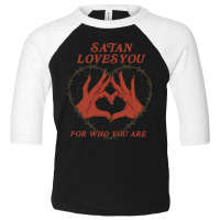 Limited Edition Satan Loves You Toddler 3/4 Sleeve Tee | Artistshot