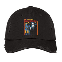 Lets Watch Scary Movies Scream Horror Vintage Cap | Artistshot