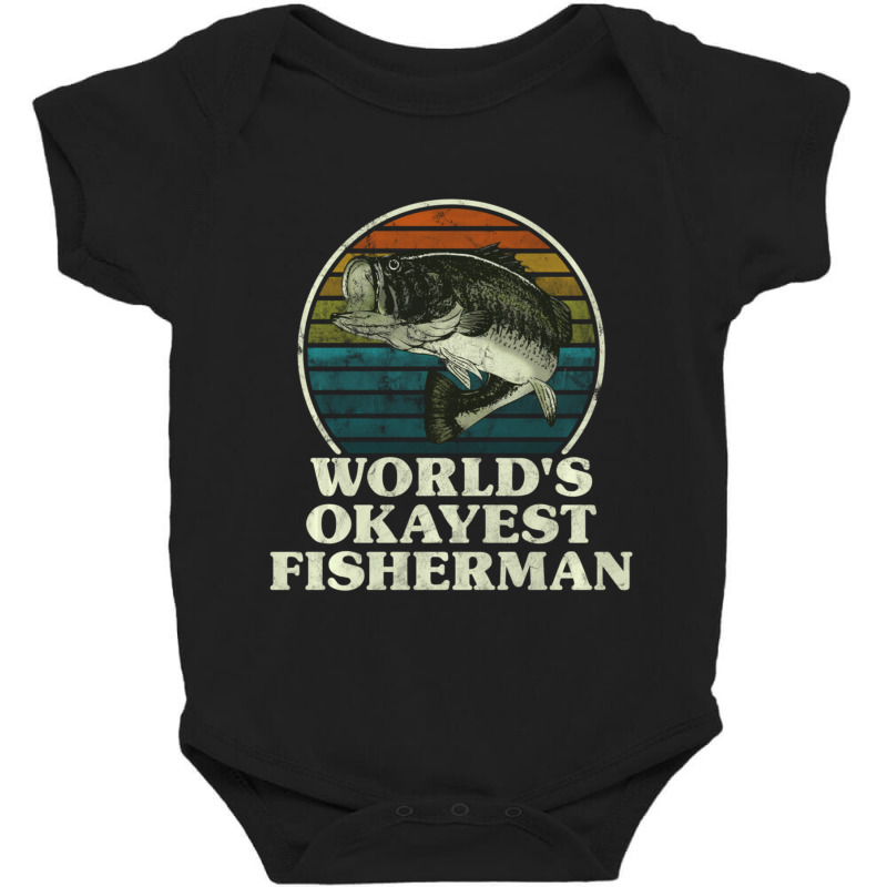 Trending World's Okayest Fisherman Fishing Baby Bodysuit by Bostic Walling | Artistshot