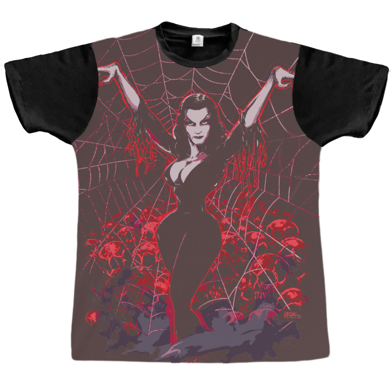 Vampira Spider Web Gothic Graphic T-shirt | Artistshot