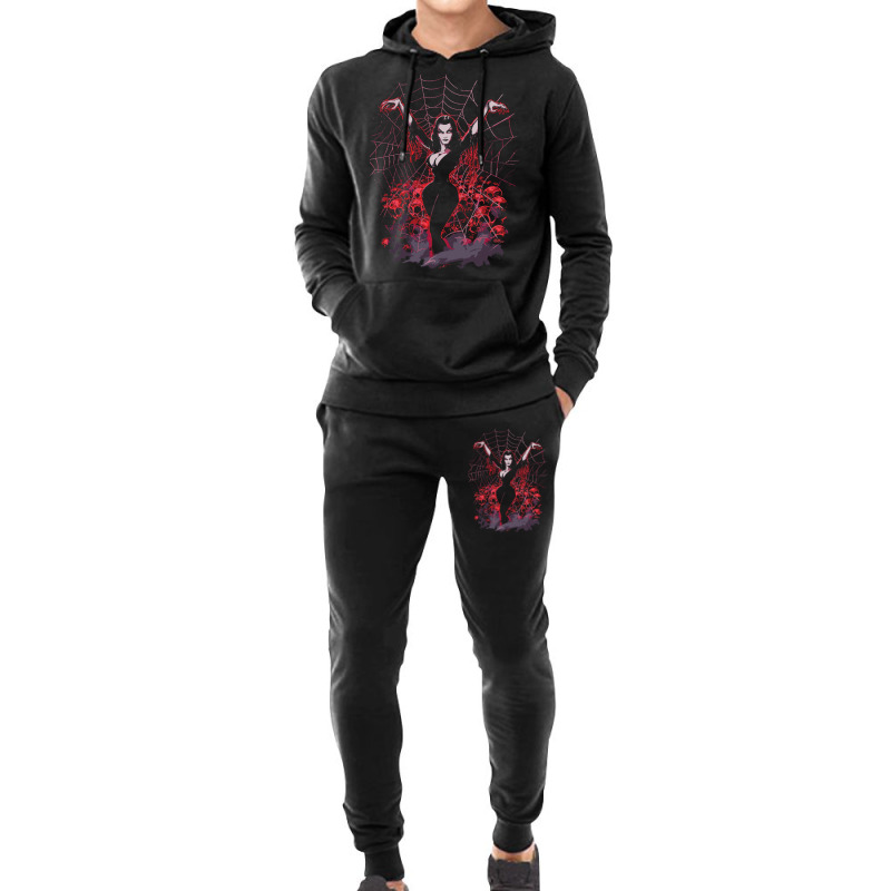 Vampira Spider Web Gothic Hoodie & Jogger Set | Artistshot