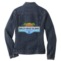 Trending Bald Head Island Beach - North Carolina, Tropical Palm Trees Ladies Denim Jacket | Artistshot