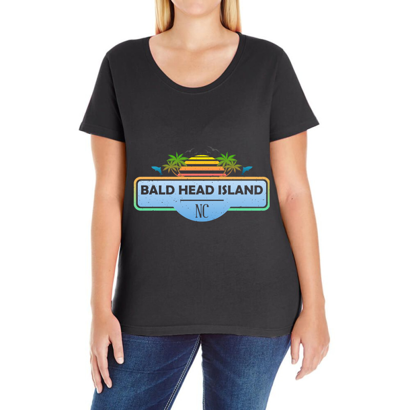 Trending Bald Head Island Beach - North Carolina, Tropical Palm Trees Ladies Curvy T-Shirt by Inmamlil638 | Artistshot